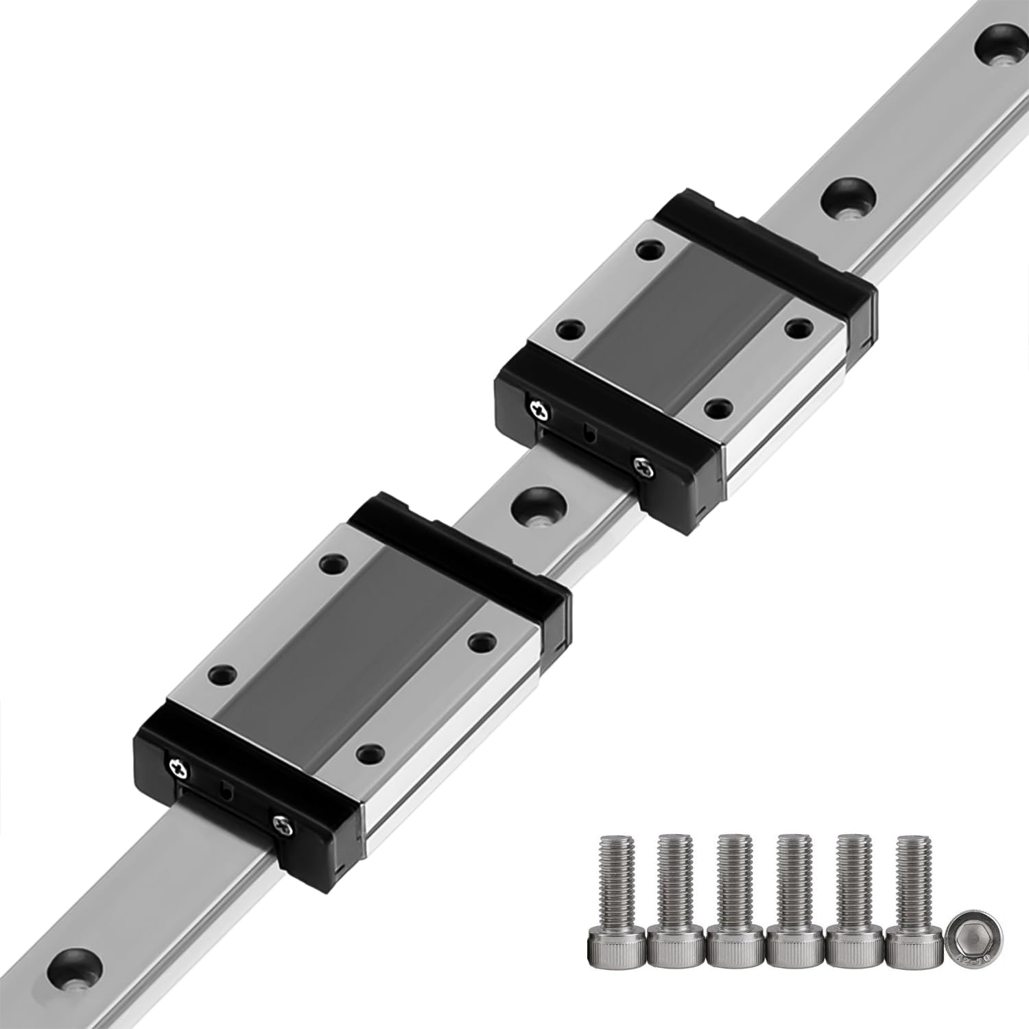 Guida lineare MGN12H 300mm con blocco di trasporto MGN12H per stampanti fai da te e macchine CNC (tipo H, 300mm Guida lineare MGN12H 300mm con blocco di trasporto MGN12H per stampanti fai da te e macchine CNC (tipo H, 300mm