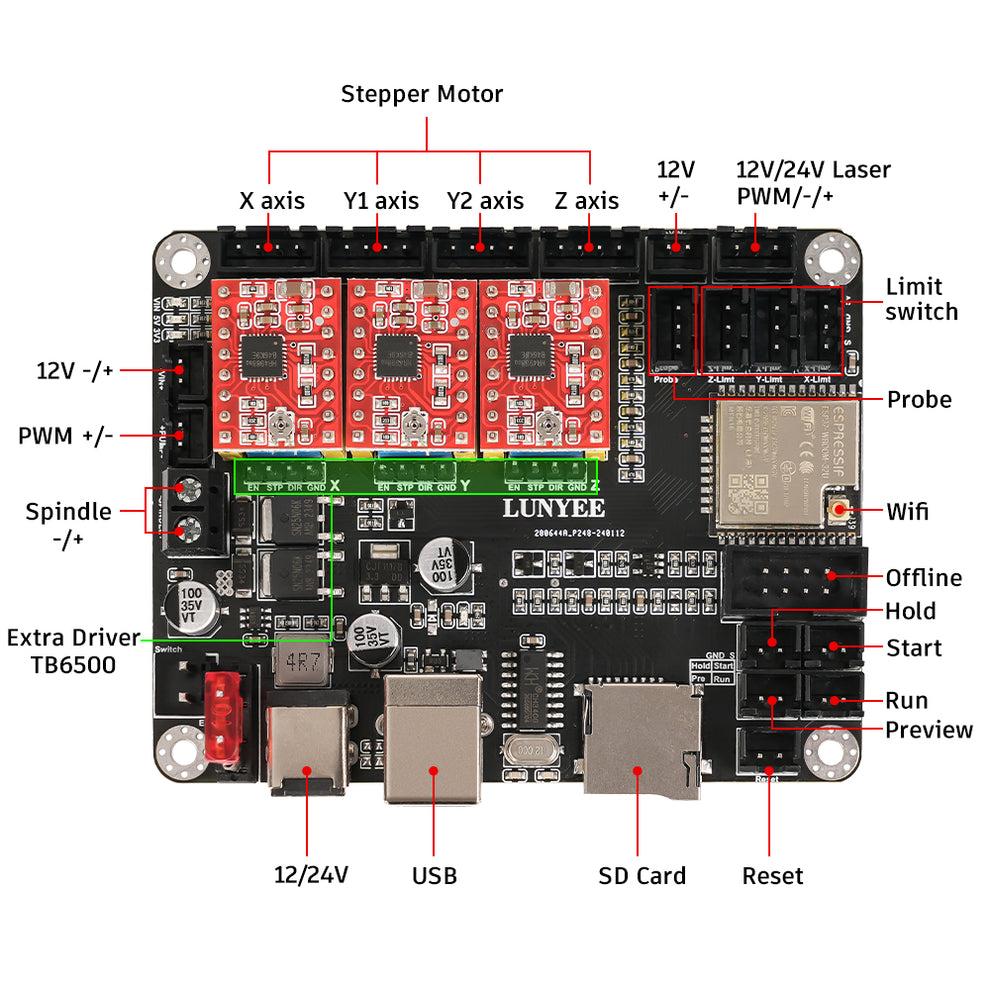 GRBL 3AXIS Controller 32bits Stepper Motor Driver support WIFI