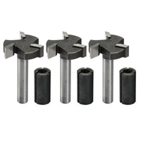 1/4'' Shank, 3-Flute, φ24mm Cutting Diameter, Spoilboard Surfacing, 3pcs Router Bits,