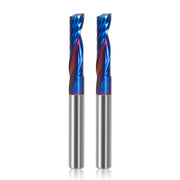 LUNYEE 2PCS Single Flute End Mill 1/4” Shank, Carbide CNC Spiral Router Bit