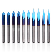 LUNYEE Triangular CNC Router Bits Set, 1/8 Shank Engraving Carving V-Bit with Nano Blue Coating Bits