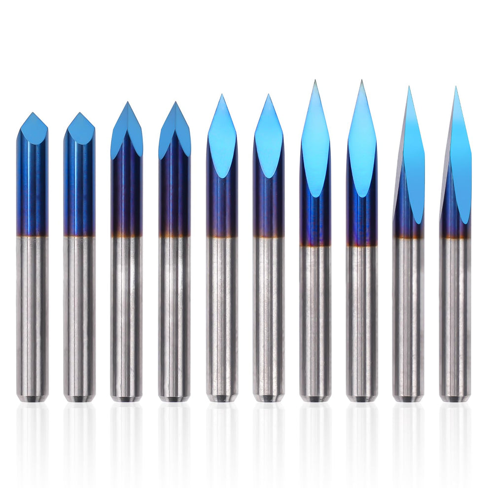 Triangle File Bit Triangular CNC Router Bits Set - V Bits & Nano Blue Bits | Lunyee CNC