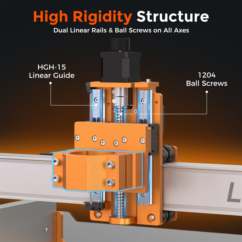 Linear Rail Router Frame LUNYEE 4040 Pro Max CNC Router Machine, 710W Trimmer & Linear Rail Driven
