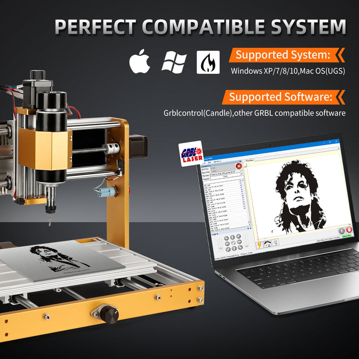 LUNYEE 3018 PRO MAX CNC Machine with 5.5w Laser 500W All-Metal CNC Rou