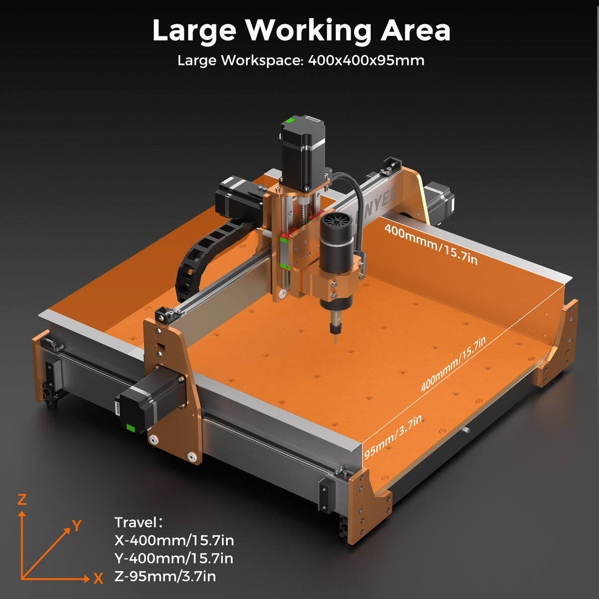 LUNYEE 4040 Pro Max Plus CNC Router with NEMA 23 Closed-Loop Stepper ...