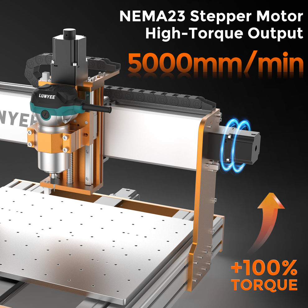 LUNYEE 4040 Nova CNC Router Machine, All-Metal XYZ Axis Dual Steel ...