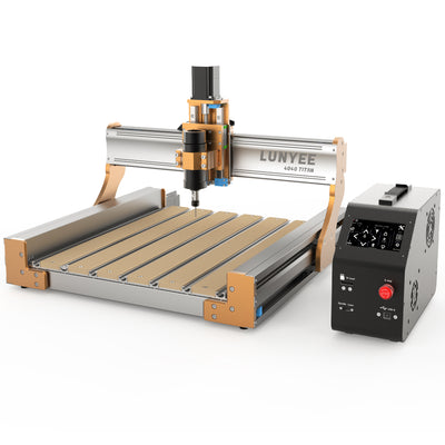 เครื่องเร้าเตอร์ CNC LUNYEE 4040 Titan แกน XYZ พร้อมรางนำทางเชิงเส้นเหล็กคู่และบอลสกรู รวมถึงมอเตอร์สเต็ปเปอร์แบบวงรอบปิด NEMA 23