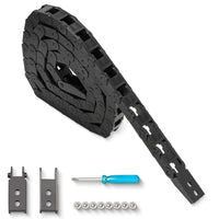Câble porte-chaîne porte-câbles de 100 cm (39,3 pouces), en plastique noir, type ouvert, pour fraiseuse CNC et imprimante 3D 