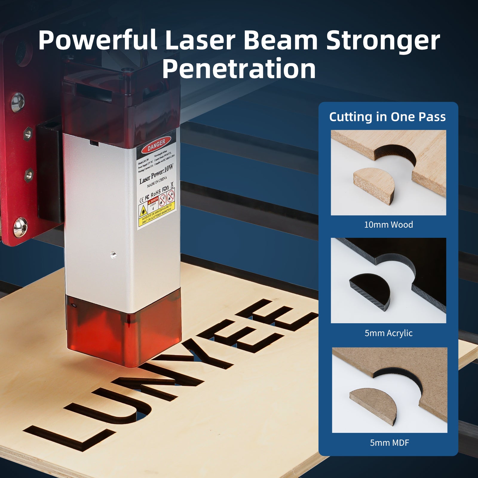 Lunyee  Laser Engraving Machine with Laser Dental Bed