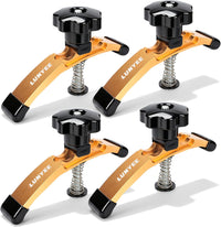 T-Track Hold Down Clamps, 4 Pack Extended 5-3/8" T Slot Clamp Set for CNC Router and Woodworking, Adjustable Hold Down Clamp with Rubber Pads