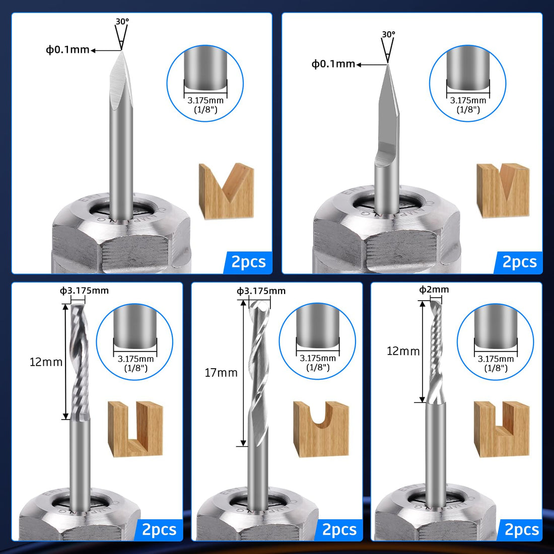 CNC Spindle, 500W CNC Spindle Motor,52mm Clamp with ER11 Collet and ...