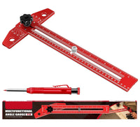 Woodworking Scriber Marking Line Ruler, Adjustable Aluminum Alloy Sliding T-Square Ruler