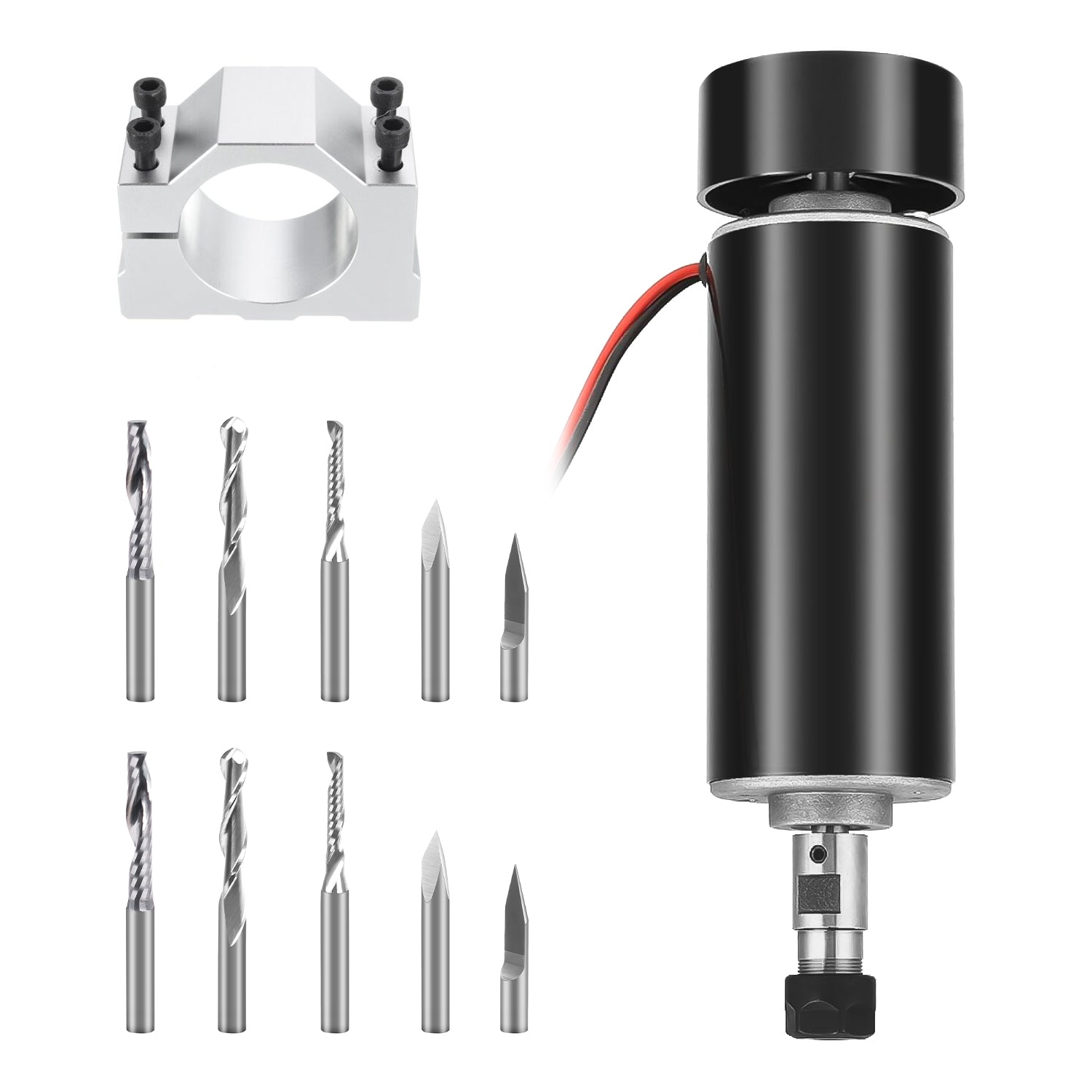 CNC Spindle, 500W CNC Spindle Motor,52mm Clamp with ER11 Collet and ...