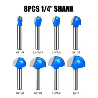 LUNYEE 8PCS 1/4" Shank Router Bits Set